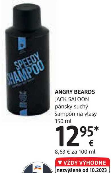 ARCHIV ANGRY BEARDS JACK SALOON pánsky suchý šampón 150 ml v akcii