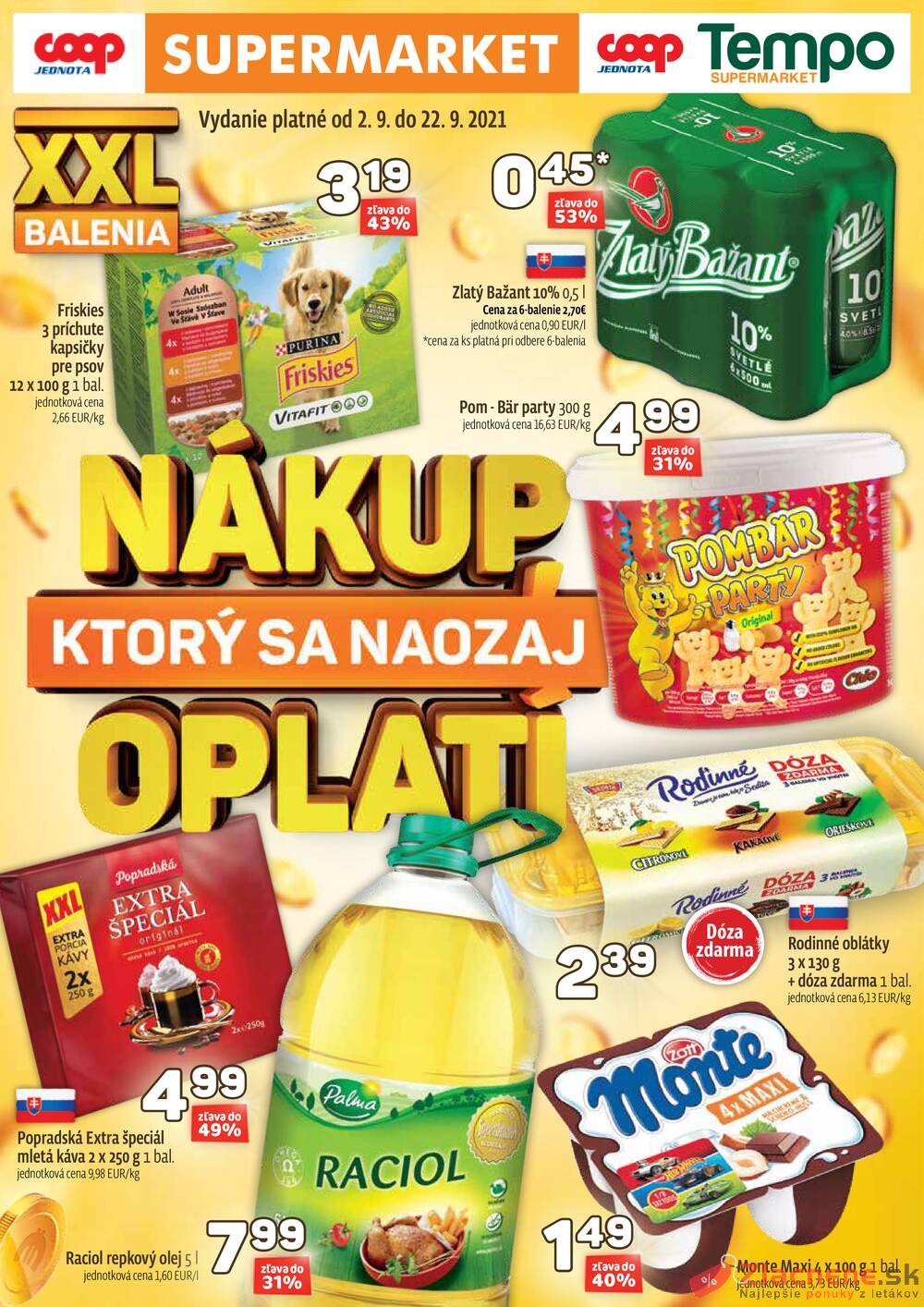 Leták COOP Jednota Slovensko - COOP Jednota Slovensko od 2.9. do 22.9.2021 - strana 1 Leták COOP Jednota Slovensko - COOP Jednota Slovensko od 2.9. do 22.9.2021 - strana 1