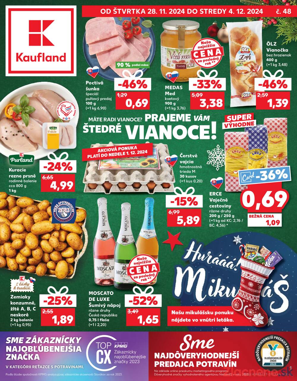 Leták Kaufland - Kaufland 28.11. - 4.12. - Kaufland Vranov nad Topľou - strana 1