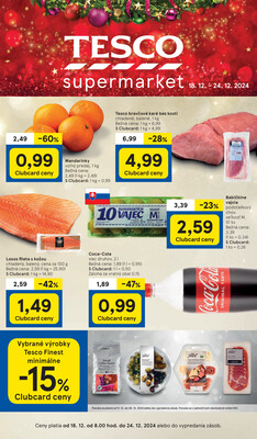 Leták Tesco supermarkety od 18.12. do 24.12.2024