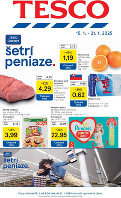 Leták Tesco malé hypermarkety od 15.1. do 21.1.2025