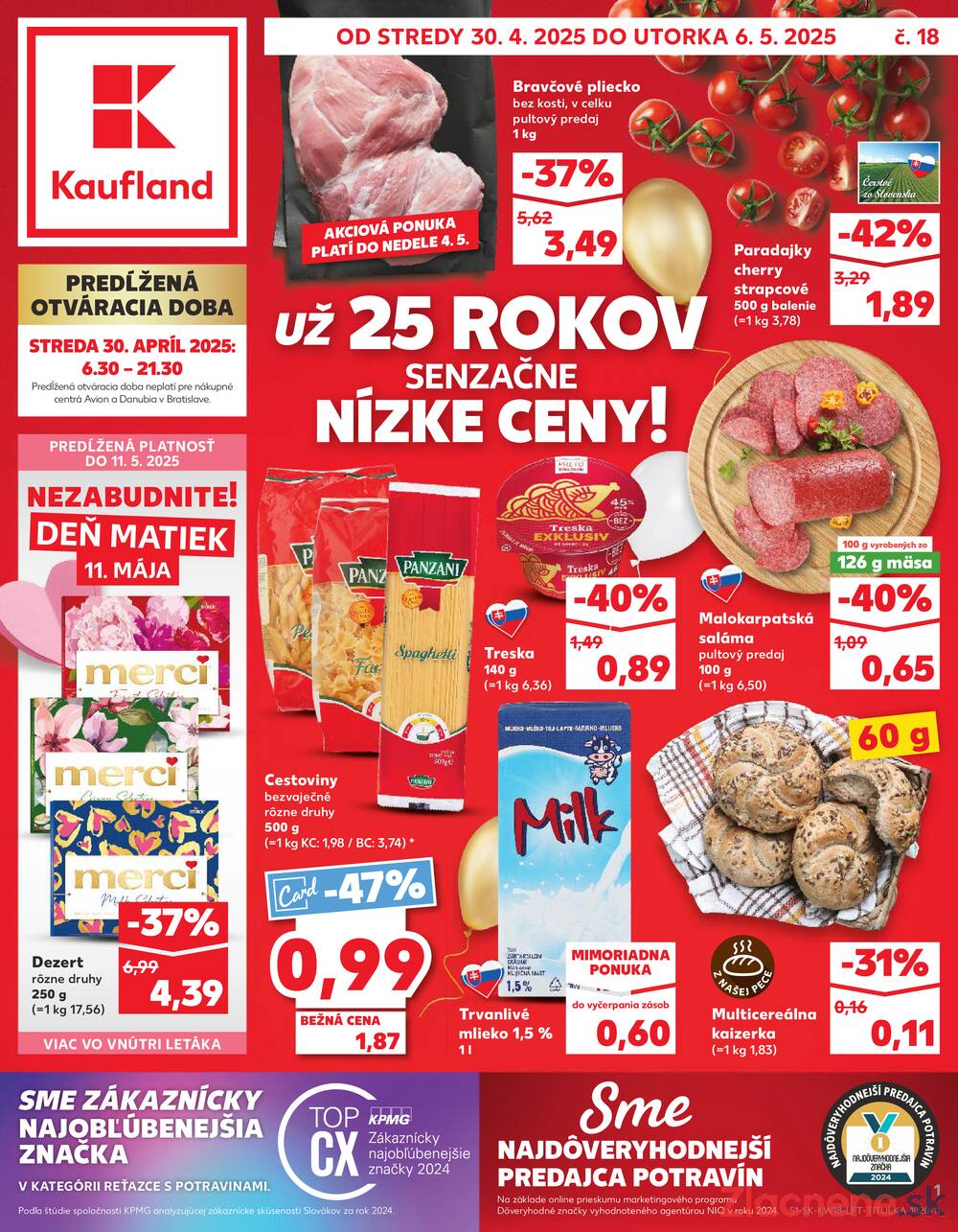 Leták Kaufland - Kaufland 30.4. - 6.5. - Kaufland Vranov nad Topľou - strana 1