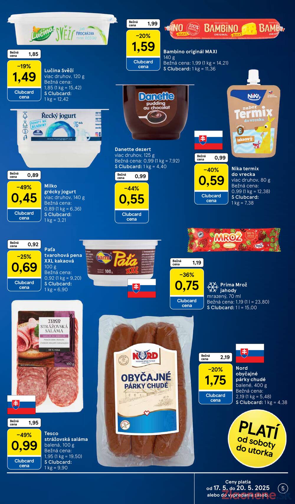 Leták Tesco - Tesco malé hypermarkety od 14.5. do 20.5.2025 - strana 5 Leták Tesco - Tesco malé hypermarkety od 14.5. do 20.5.2025 - strana 5