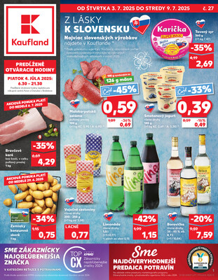 Leták Kaufland 3.7. - 9.7. - Kaufland Michalovce (Humenská cesta)