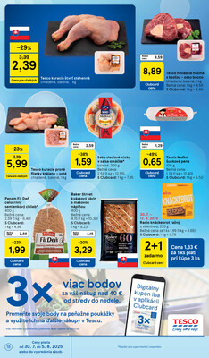 Tesco supermarkety od 30.7. do 5.8.2025