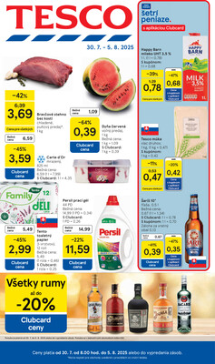 Leták Tesco malé hypermarkety od 30.7. do 5.8.2025