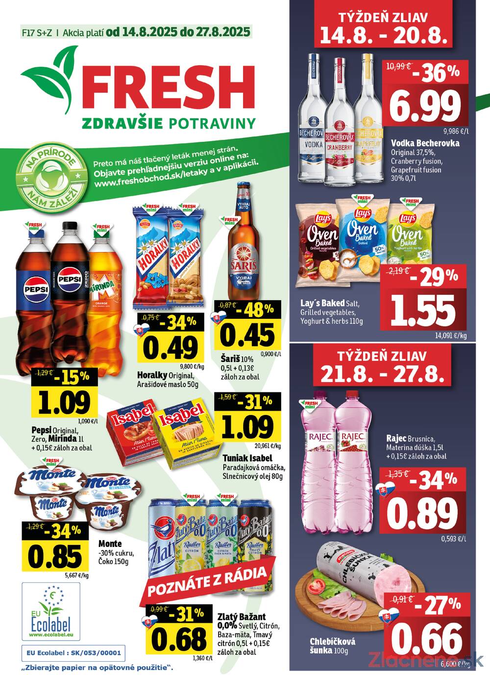Leták Fresh - Fresh do 27.8. - strana 1