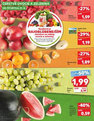 Kaufland 21.8. - 27.8. - Kaufland Vranov nad Topľou