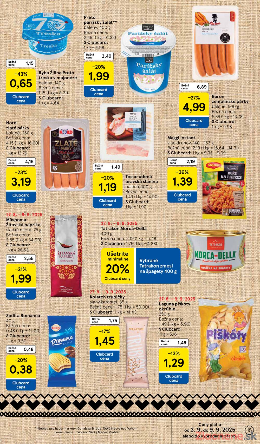 Leták Tesco - Tesco malé hypermarkety od 3.9. do 9.9.2025 - strana 15 Leták Tesco - Tesco malé hypermarkety od 3.9. do 9.9.2025 - strana 15