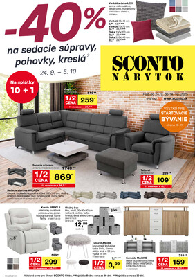 leták SCONTO nábytok