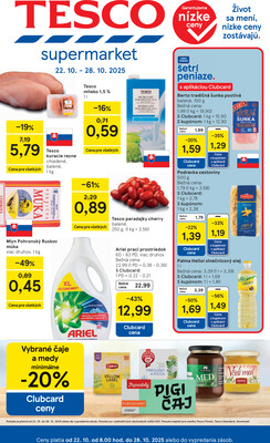 Leták Tesco supermarkety od 22.10. do 28.10.2025