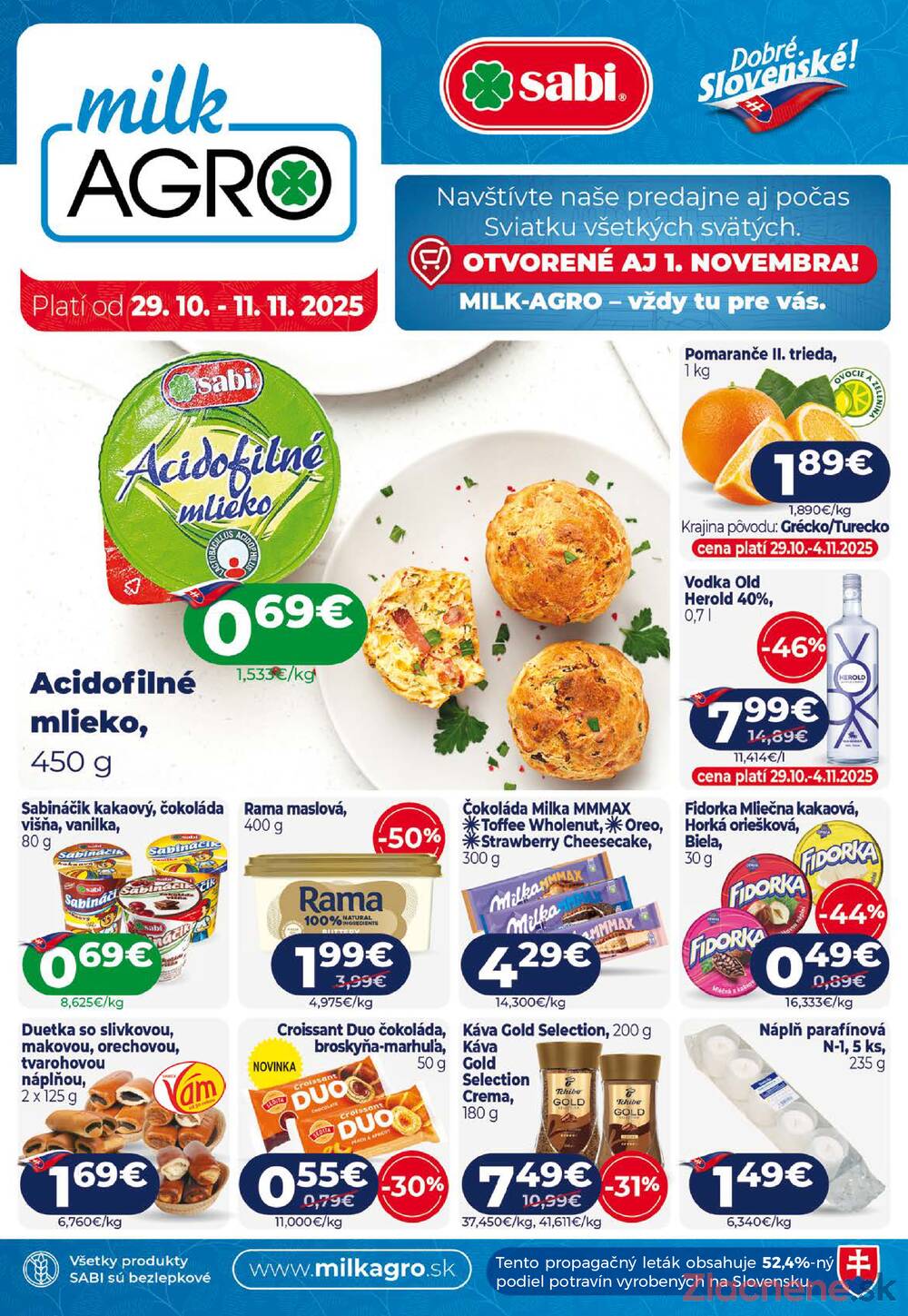 Leták MILK - AGRO - MILK - AGRO do 11.11. - strana 1 Leták MILK - AGRO - MILK - AGRO do 11.11. - strana 1