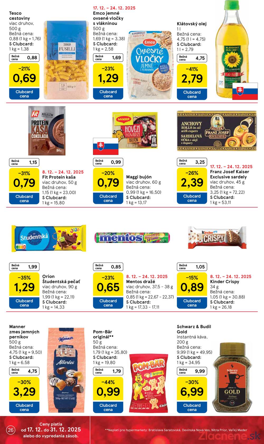 Leták Tesco - Tesco supermarkety od 17.12. do 24.12.2025 - strana 26 Leták Tesco - Tesco supermarkety od 17.12. do 24.12.2025 - strana 26