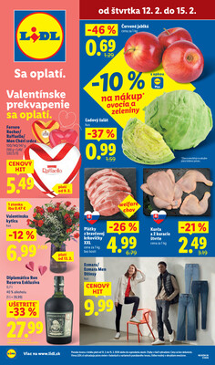 Leták Lidl od štvrtka 12.2. - 15.2.