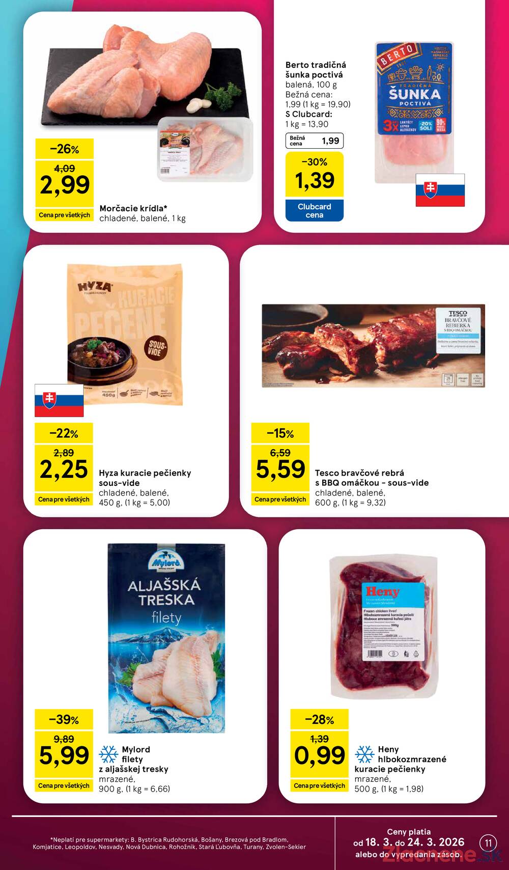 Tesco supermarkety od 18.3. do 24.3.2026