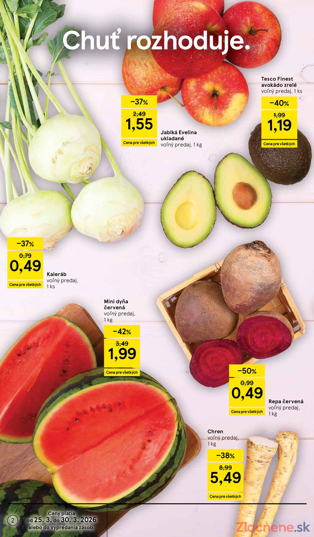 Tesco supermarkety od 25.3. do 30.3.2026
