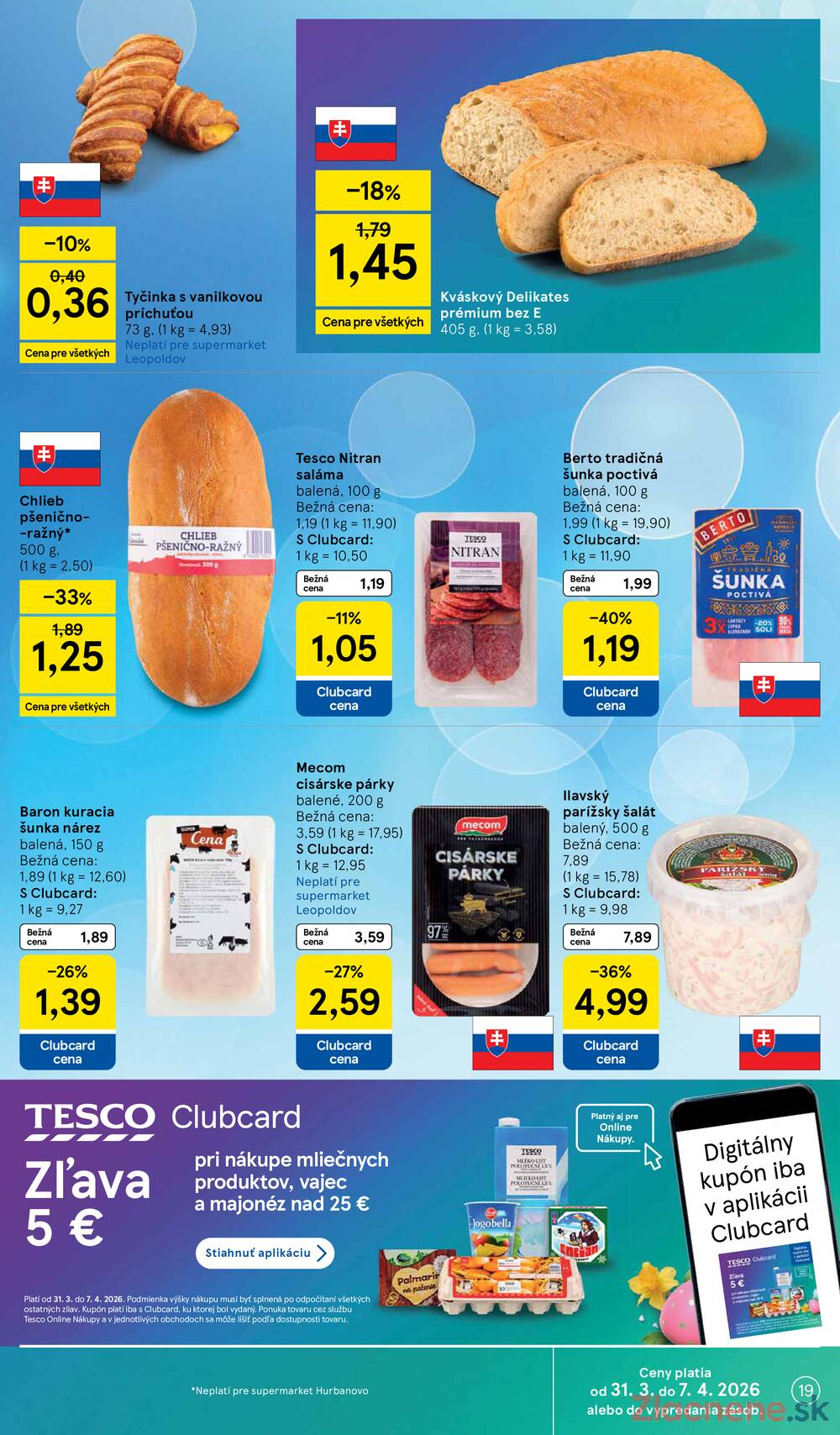 Tesco supermarkety od 31.3. do 7.4.2026