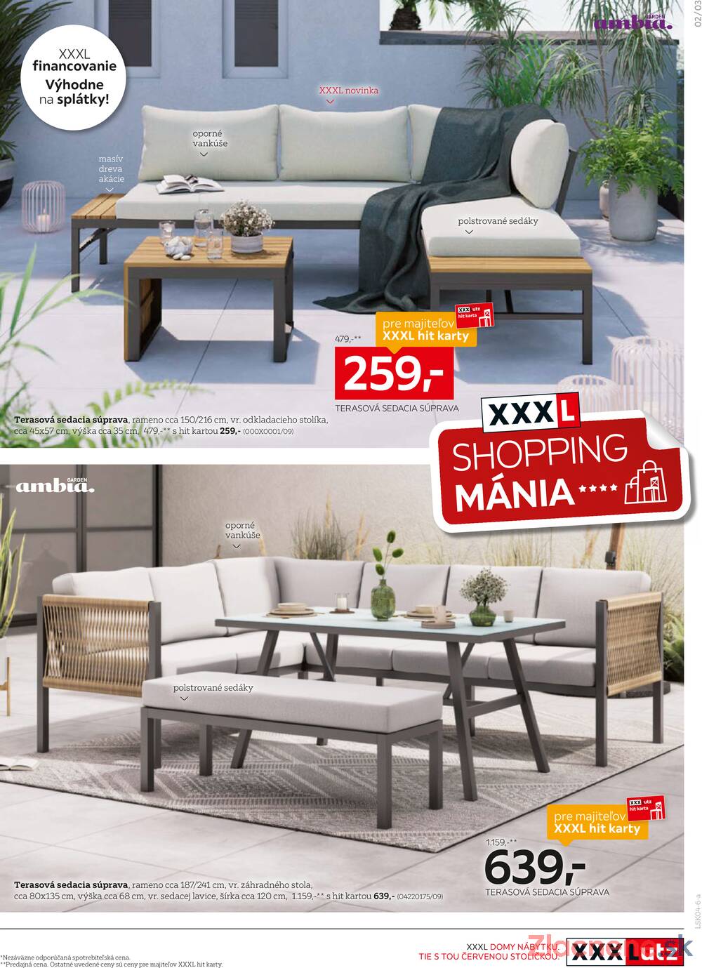 XXXlutz záhradný nábytok od 6.4. do 19.4.2026