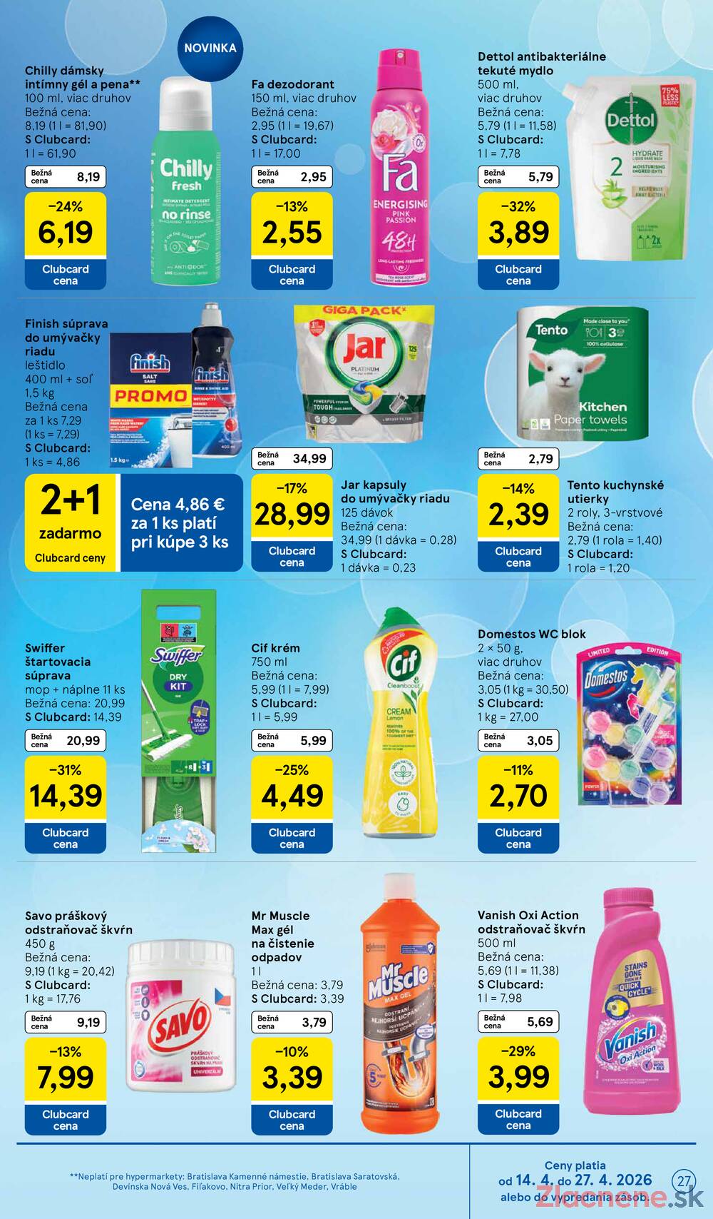 Leták Tesco - Tesco malé hypermarkety 15.4. - 21.4. - strana 27