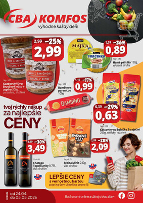 Leták CBA Komfos do 5.5.