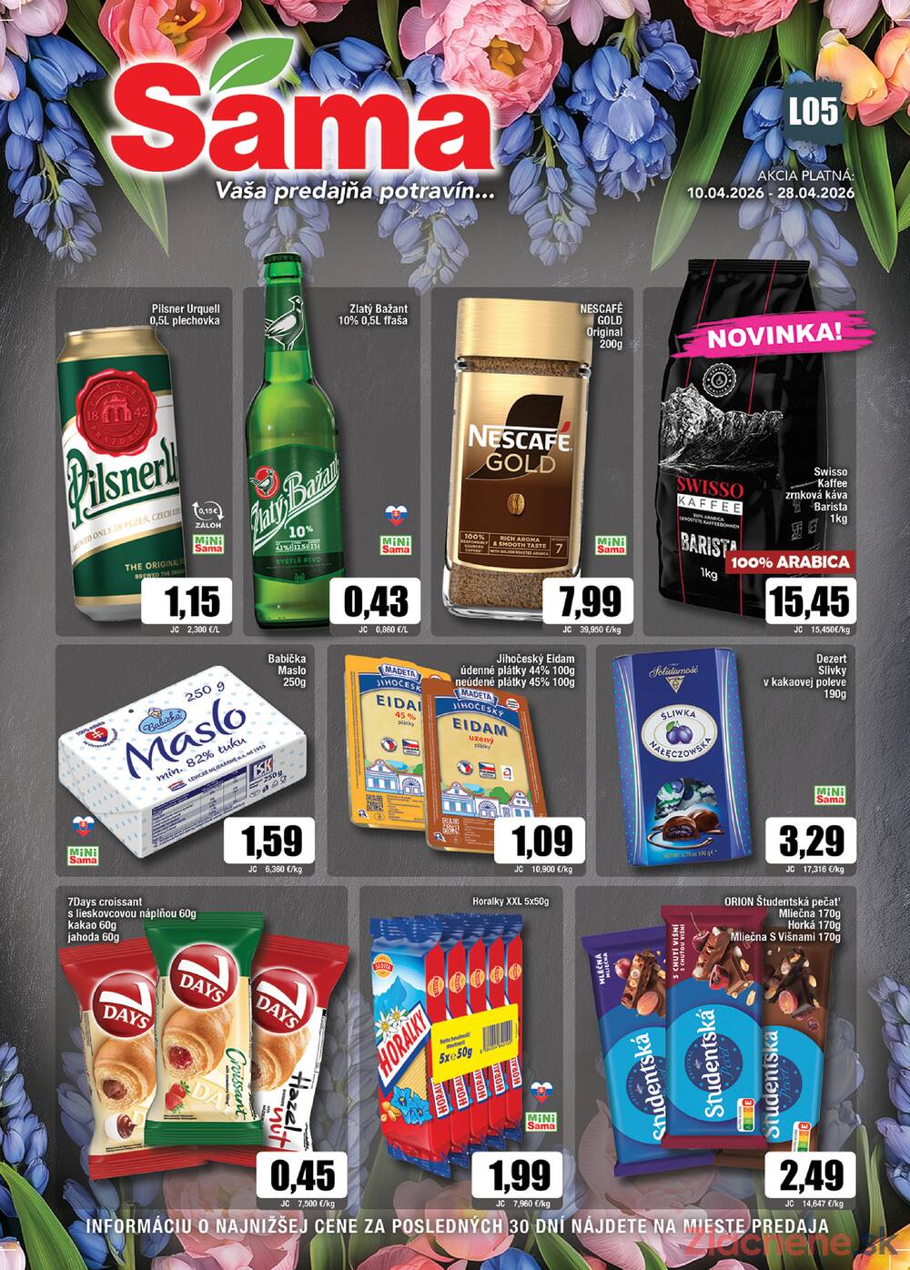 Leták SAMA  - SAMA do 28.4. - strana 1