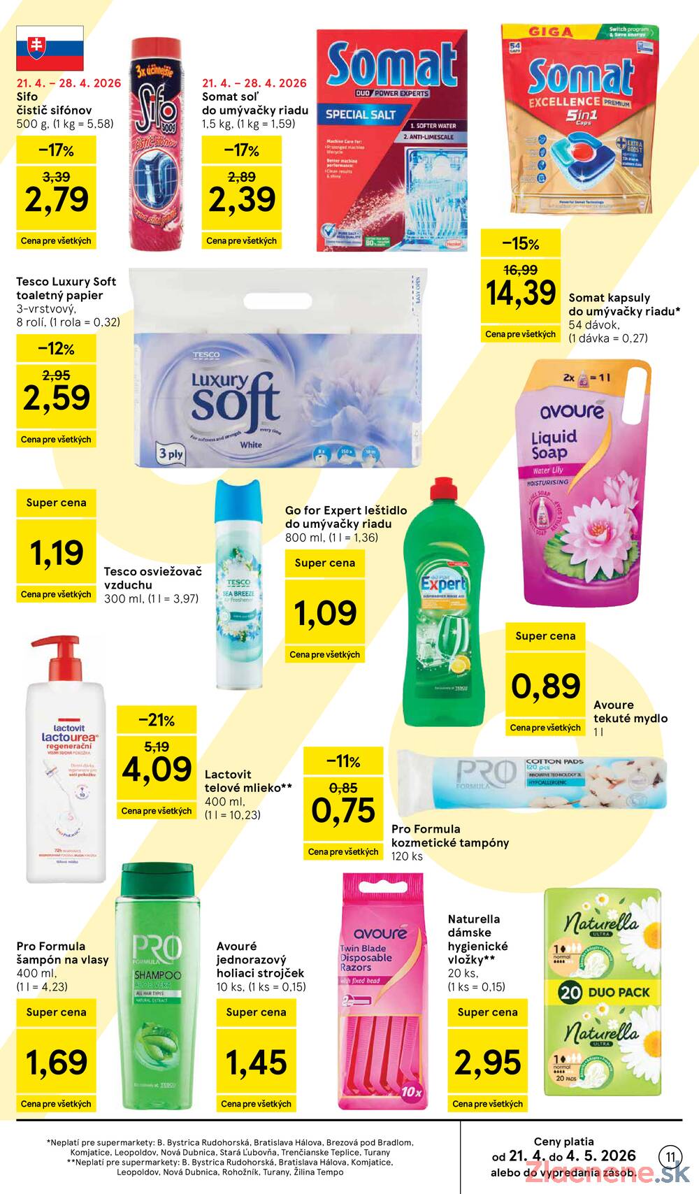 Tesco supermarkety od 22.4. do 28.4.2026