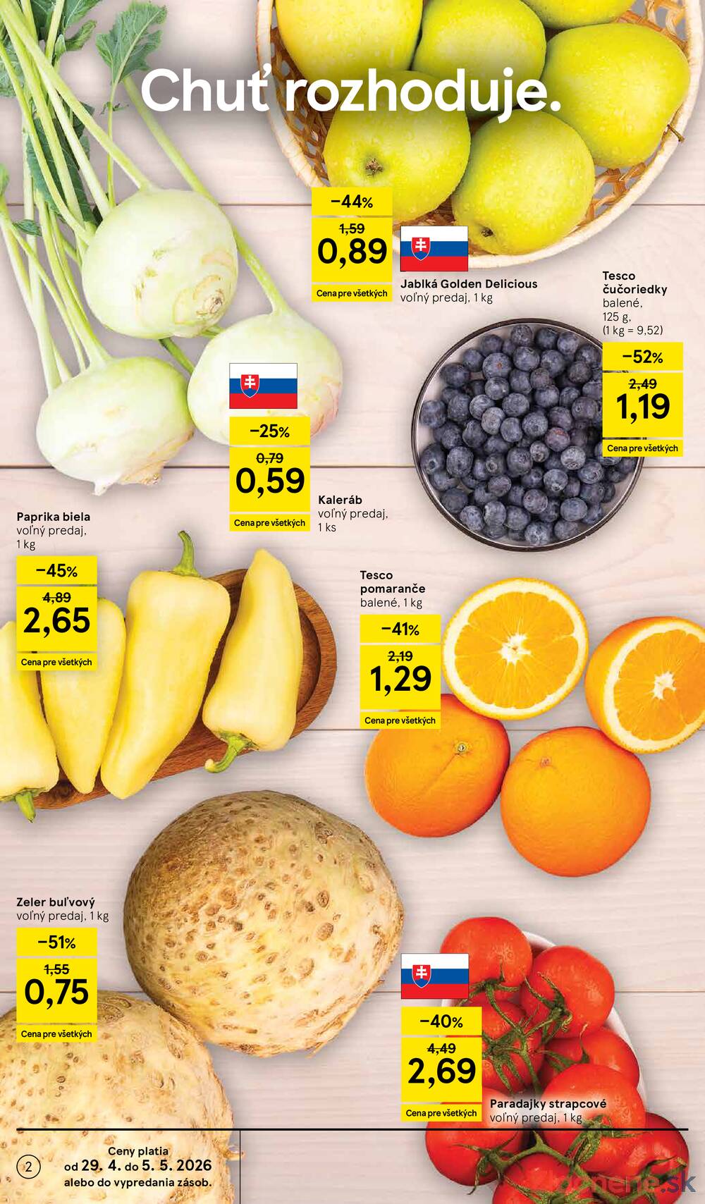 Tesco supermarkety od 29.4. do 5.5.2026
