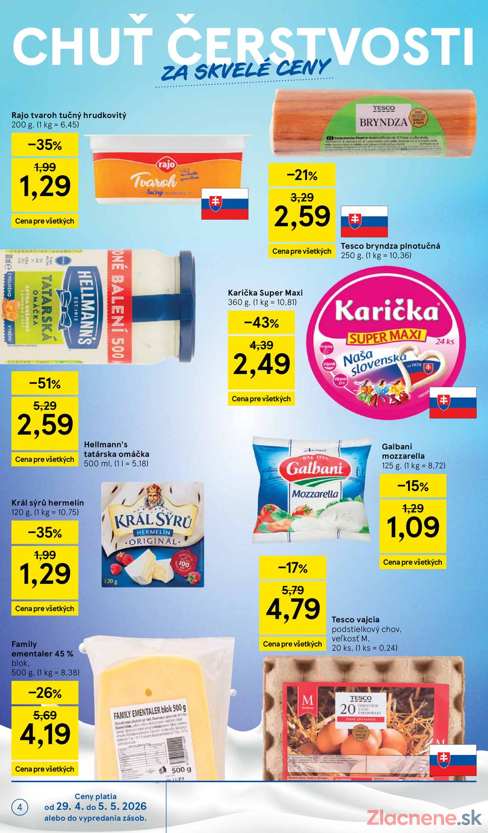 Tesco supermarkety od 29.4. do 5.5.2026