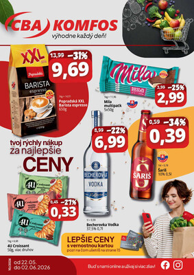 Leták CBA KOMFOS do 2.6.