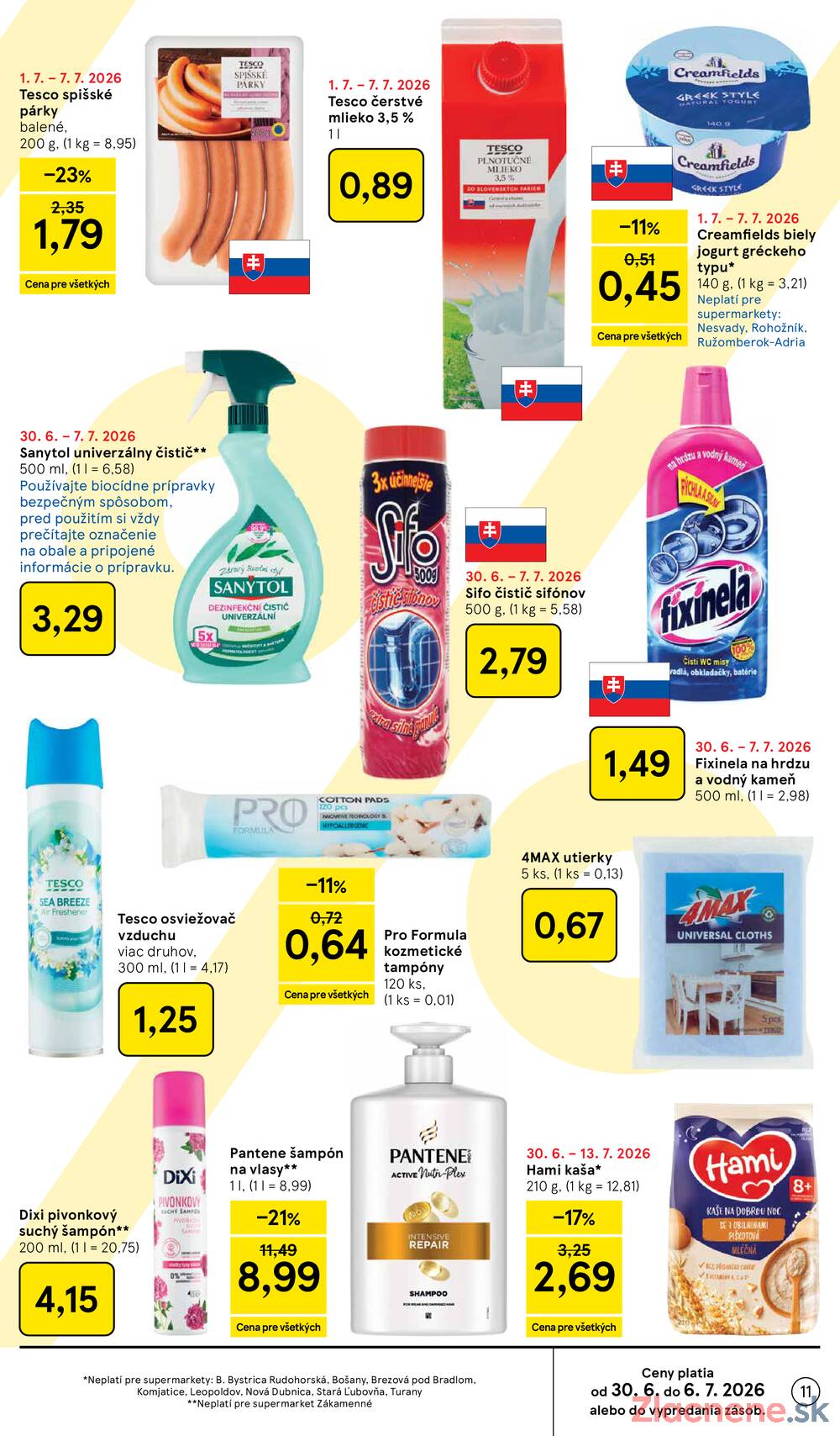 Leták Tesco - Tesco supermarkety od 1.7. do 7.7.2026 - strana 11