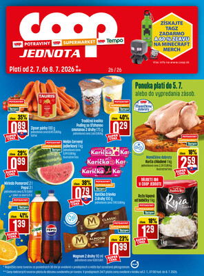 leták COOP Jednota Slovensko