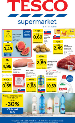 Leták Tesco supermarkety od 8.7. do 14.7.2026
