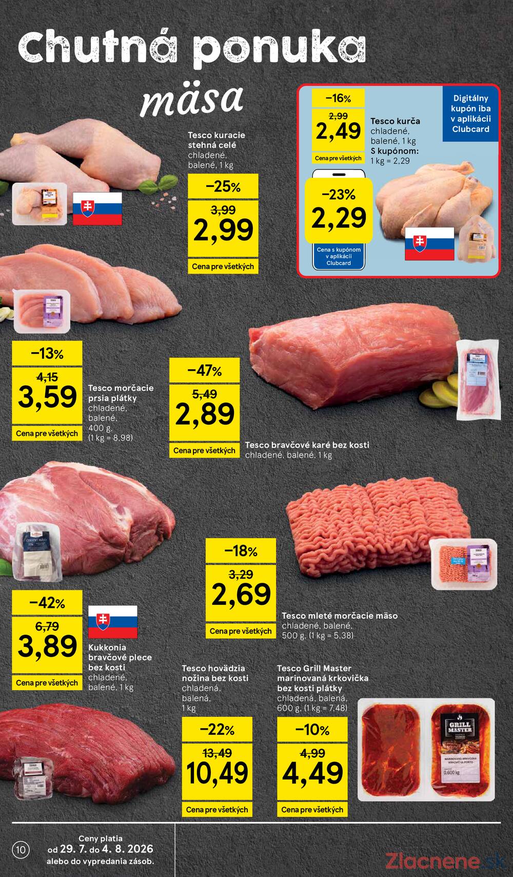 Tesco supermarkety od 29.7. do 4.8.2026
