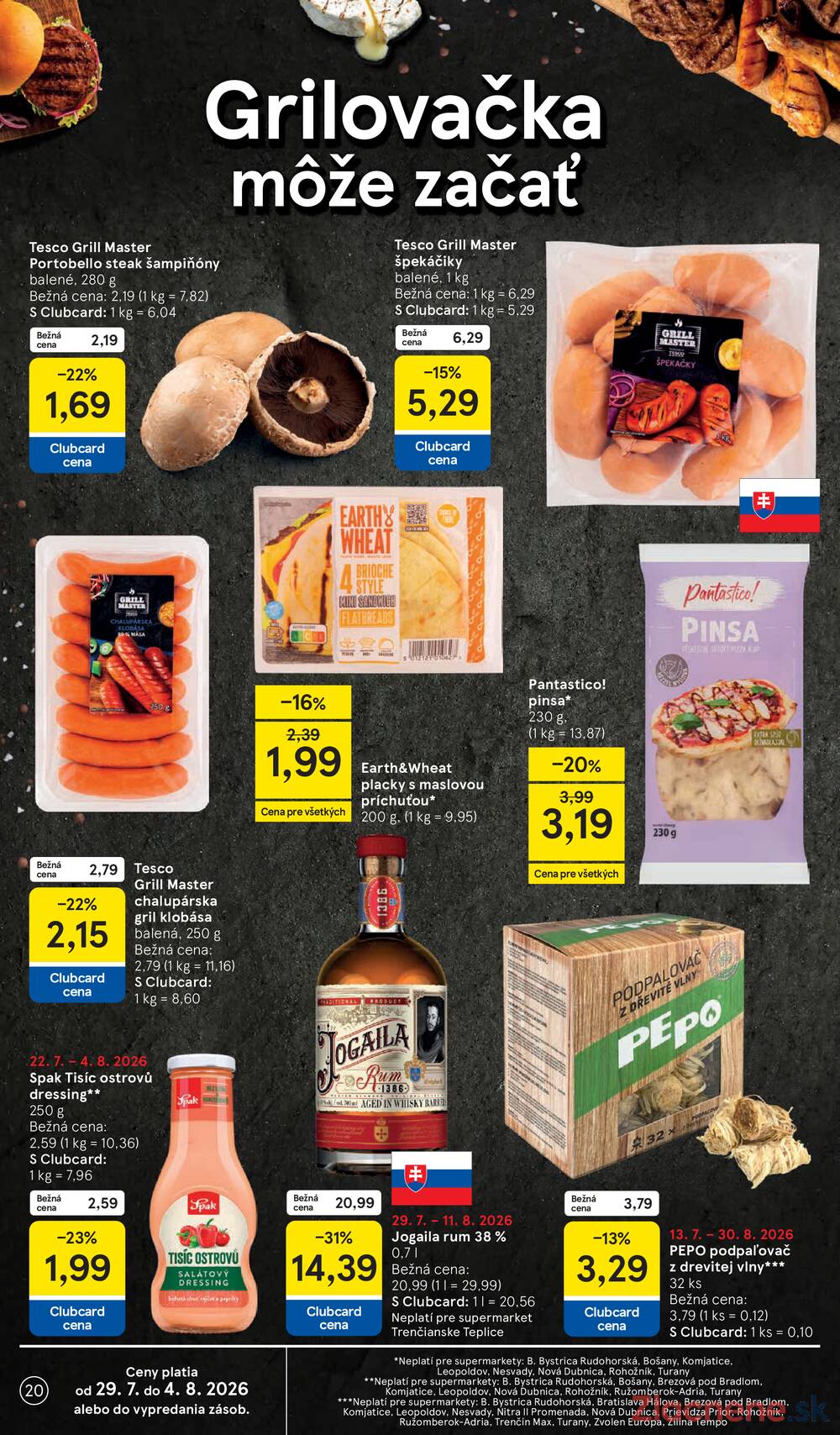 Tesco supermarkety od 29.7. do 4.8.2026