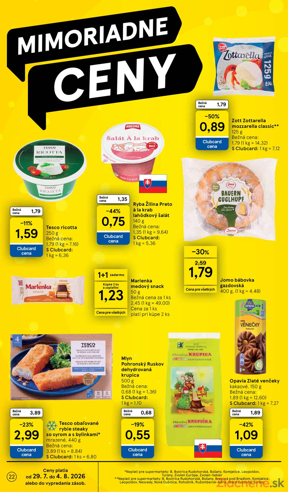 Tesco supermarkety od 29.7. do 4.8.2026