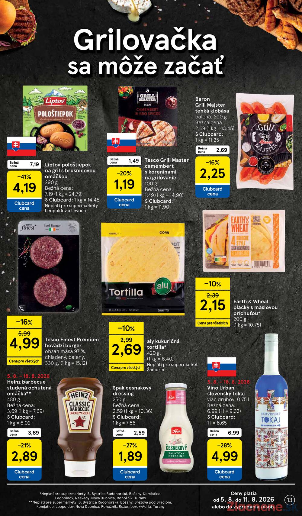 Tesco supermarkety od 5.8. do 11.8.2026