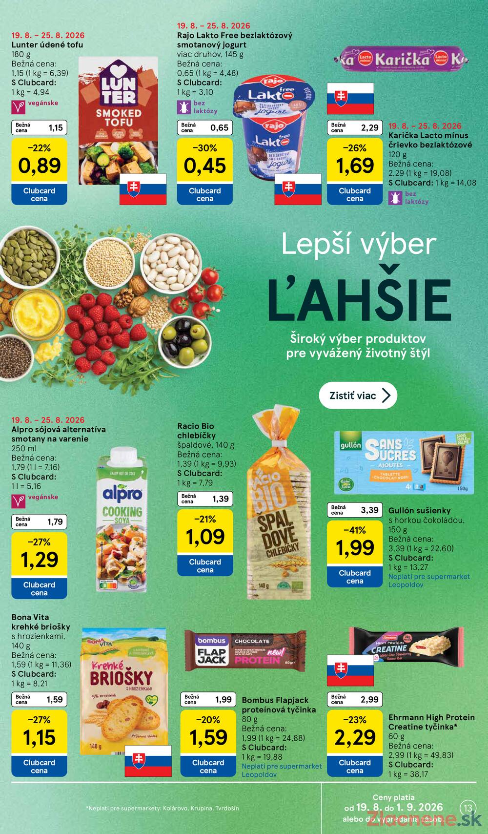 Leták Tesco - Tesco supermarkety od 19.8. do 25.8.2026 - strana 13 Leták Tesco - Tesco supermarkety od 19.8. do 25.8.2026 - strana 13