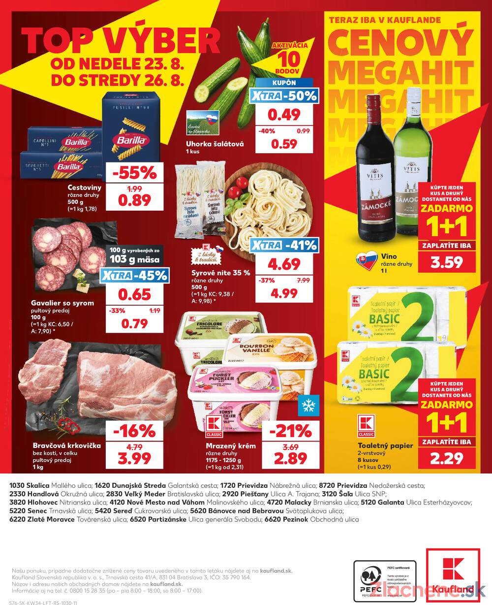 Kaufland 20.8. - 26.8. - Kaufland Handlová - Okružná ul.