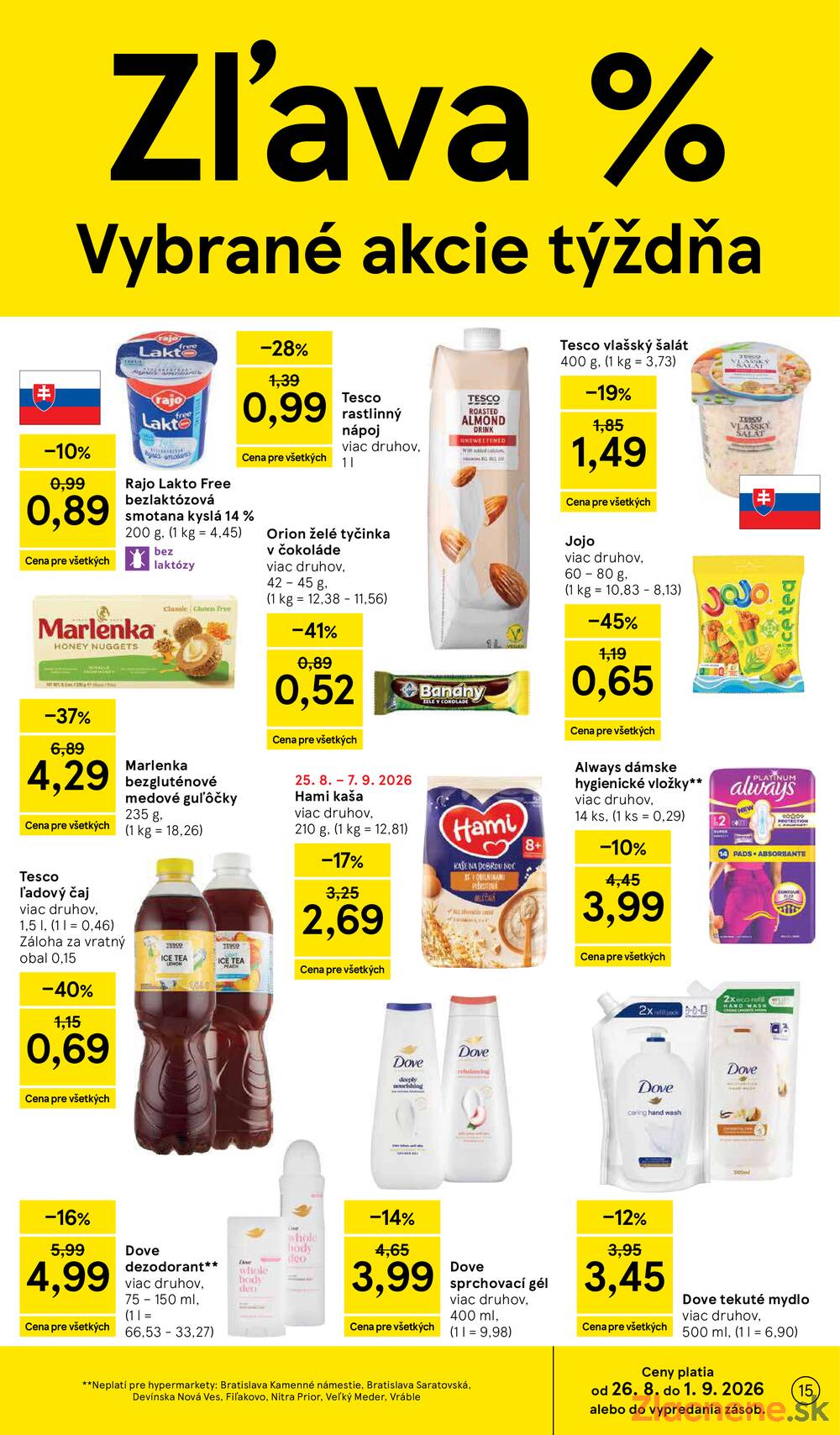 Tesco hypermarkety 26.8. - 1.9.