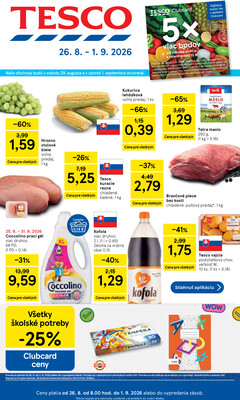 Leták Tesco hypermarkety 26.8. - 1.9.