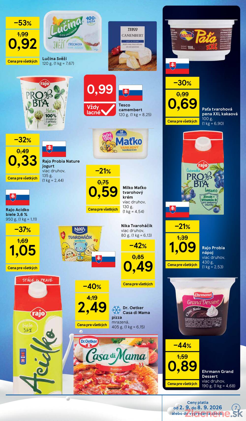 Tesco supermarkety od 2.9. do 8.9.2026
