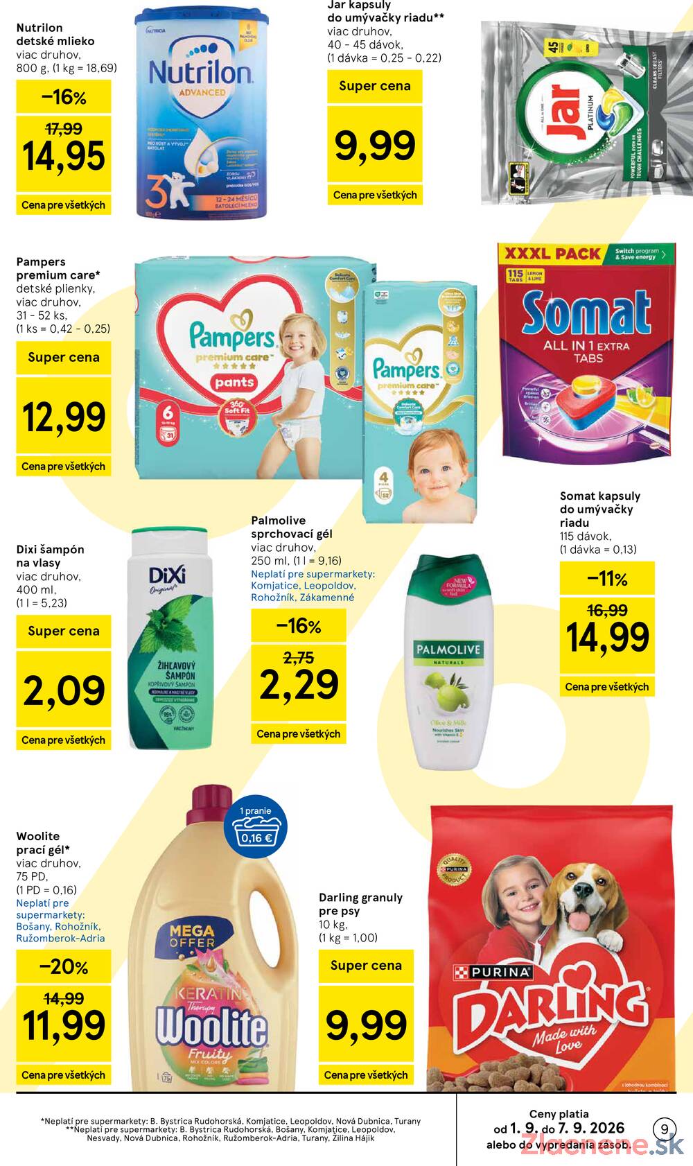 Tesco supermarkety od 2.9. do 8.9.2026