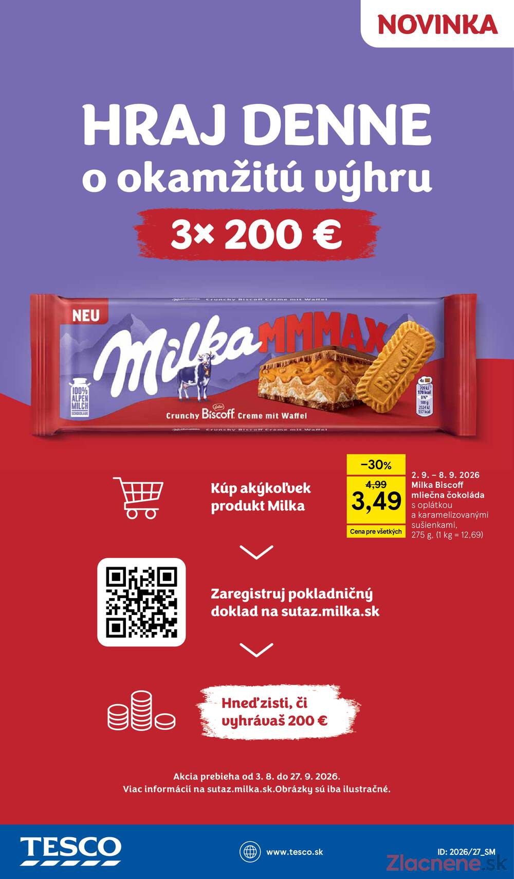 Tesco supermarkety od 2.9. do 8.9.2026