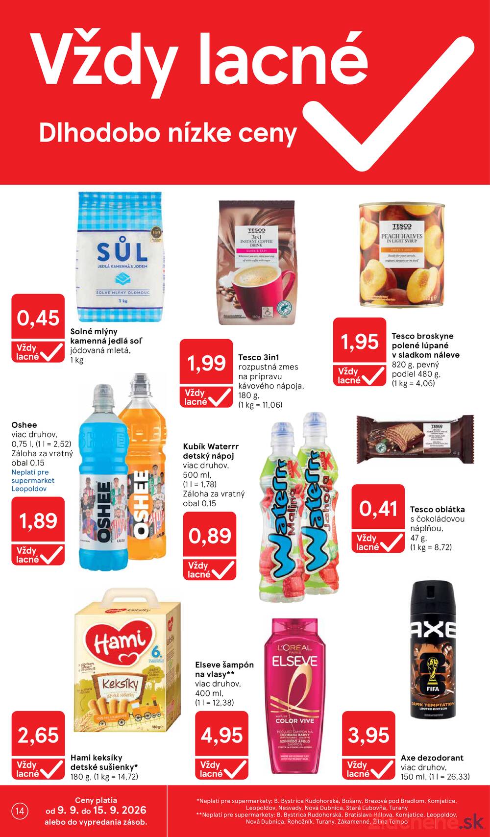 Leták Tesco - Tesco supermarkety od 9.9. do 15.9.2026 - strana 14