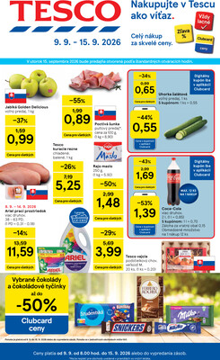 Leták Tesco hypermarkety 9.9.- 15.9.