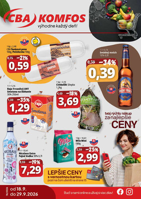 Leták CBA Komfos do 29.9.