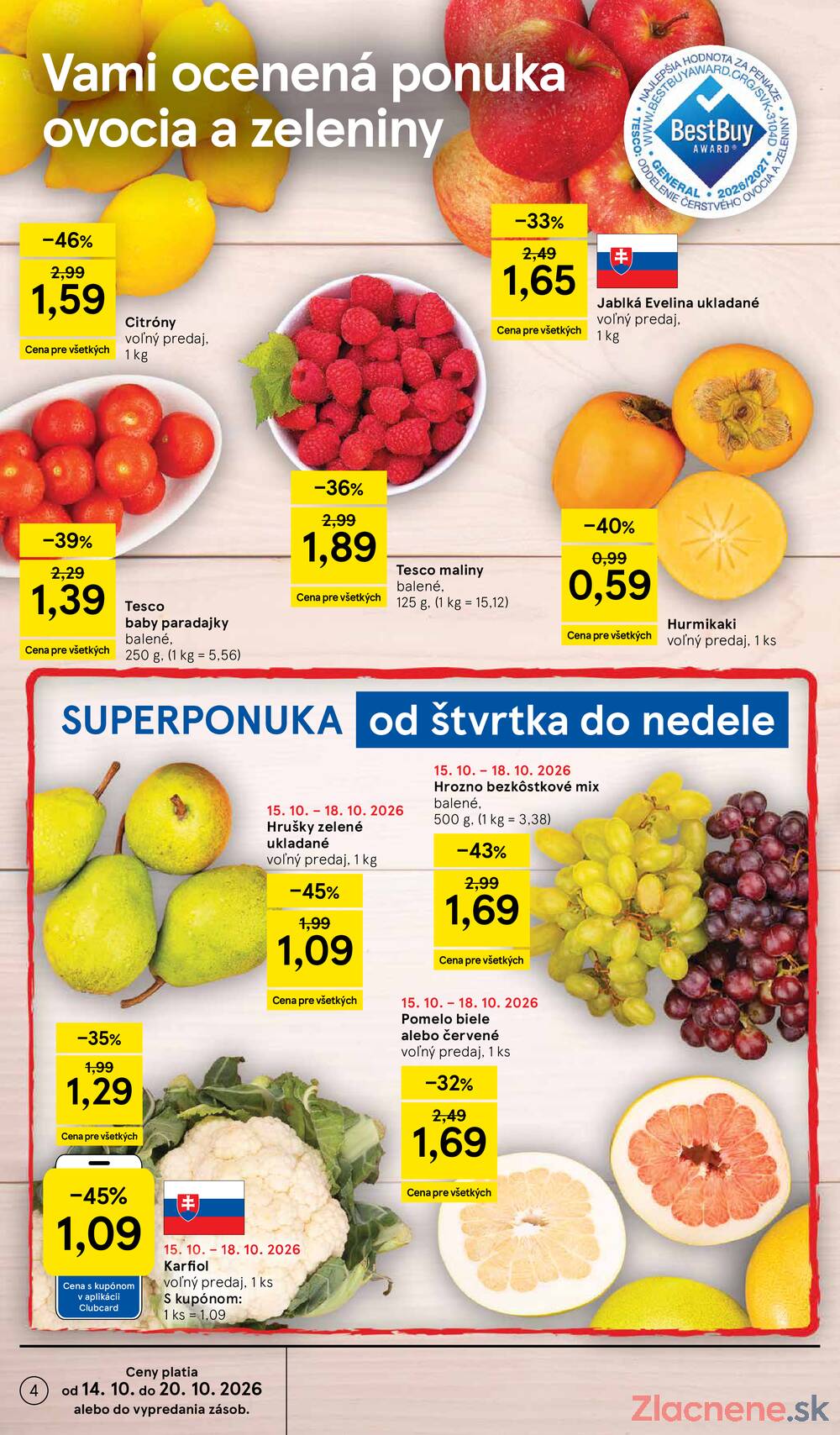 Leták Tesco - Tesco hypermarkety 14.10. - 20.10. - strana 4 Leták Tesco - Tesco hypermarkety 14.10. - 20.10. - strana 4