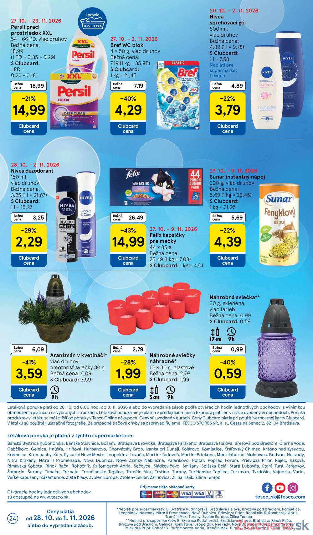 Tesco supermarkety od 28.10. do 3.11.2026