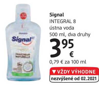 Signal INTEGRAL 8 ústna voda 500 ml, dva druhy 