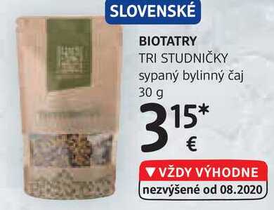 BIOTATRY TRI STUDNIČKY sypaný bylinný čaj, 30 g